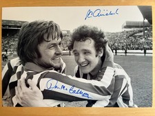 McCalliog & Gilchrist Southampton FC Hand Signed 12x8 Photo 1976 FA Cup S-F. COA