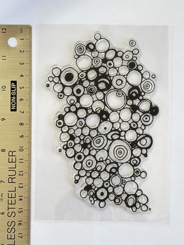 Clear rubber stamp bubbles