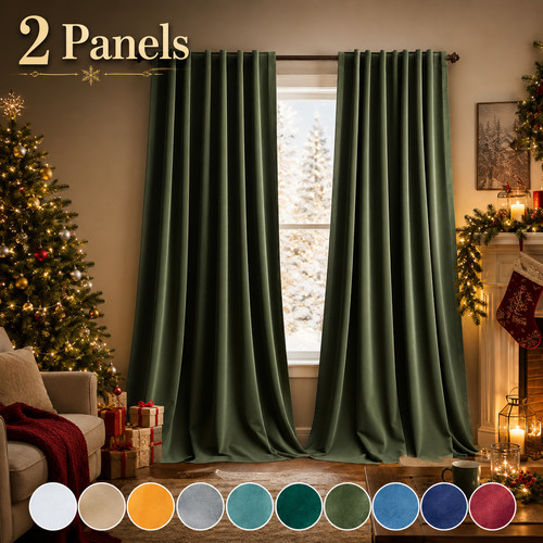 Crushed velvet curtains - crushed,