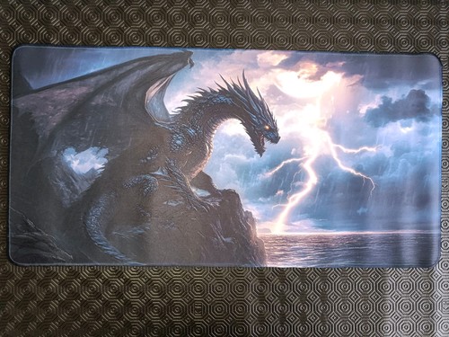Black dragon playmat - dragon, (tcg