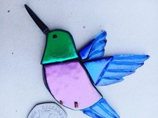 HUMMINGBIRD, FUSED GLASS MOSAIC TILES  FOR MOSAIC OR OTHER ART GLASS PROJECTS