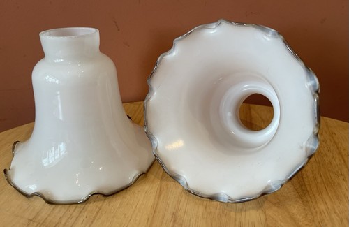 Pair vintage milk glass - pair,
