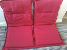BEAUTISSU (RED) HOME-STYLE LOW BACK CHAIR CUSIONS, 100 X50 CMS,GARDEN/PATIO
