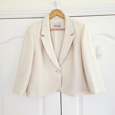 Phase Eight Evening Jacket 14 Cream/Beige Crinkle Texture Occasion Wedding MOB