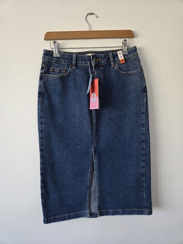 Joules blue denim midi - midi, skirt