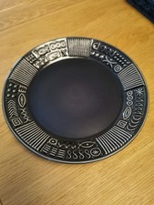 Portmeirion 'Cypher' 7" Side Plates, Dark Blue, By Susan Williams Ellis Vintage