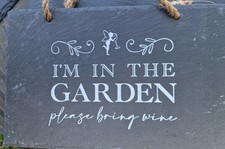 Slate Hanging Sign Garden