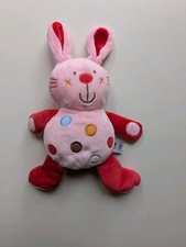 Mothercare Pink/Red Spotty Bunny Rabbit Rattle Soft Toy