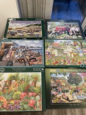 Ravensburger & Falcon 6 X 1000 Piece Jigsaw Puzzle Bundle Lovely Puzzles