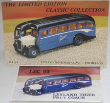 CORGI / GB MODELS - LEC03 - LEYLAND TIGER - DELAINE - CERTIFICATE & STICKER ONLY