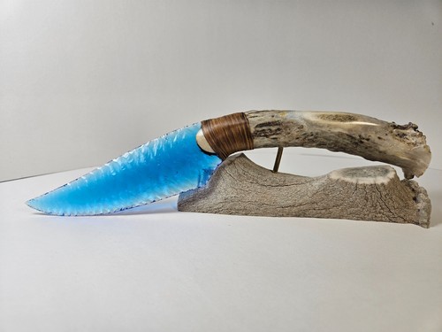 Cobalt blue glass knife - cobalt,