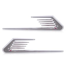 Chrome Euro Style Trim Cover Car Exterior Bonnet Fender Side Vent Air Wing Decor