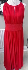 Kaleidoscope Size 16 Ladies Evening Red Dress. Beaded Waist. Sleeveless. VGC