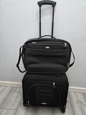 Samsonite set of 2 Spinner Suitcases - Black with briefcase and Accessories.