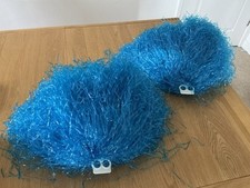 Pom Poms Pair Of Large 25cm Blue Cheerleader Shakers