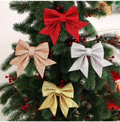 Glitter tinsel bows christmas - glitter,