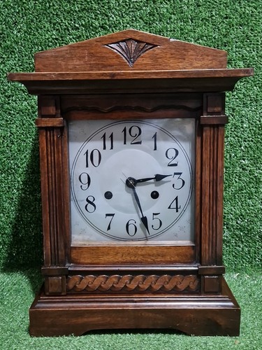Vintage wall mantle clock oak - vintage,