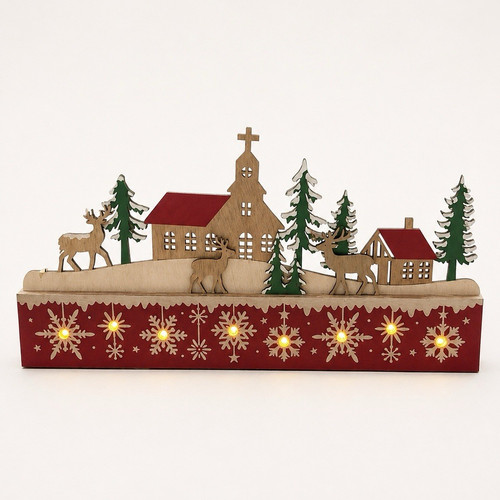 Wooden light christmas - light-up,