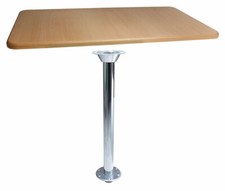 WOOD TABLE & BEIGE TRIM +