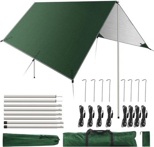 4x3m camping tarp with poles - 4x3m,