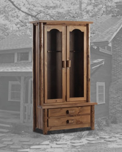 Rustic log solid - cabinet,