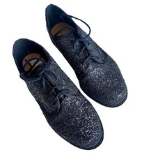Sparkly black ladies lace up shoes Atmosphere size 6 NWOB