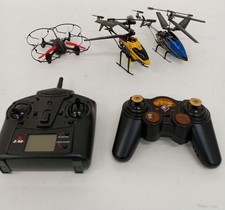 R/C Helicopter & Drone Bundle Job Lot x3 Collectable Toys With 2 Remotes