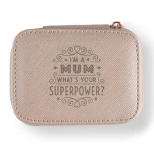 Travel Jewellery Boxes Mink Zip Quote I'm A Mum What's Your Superpower