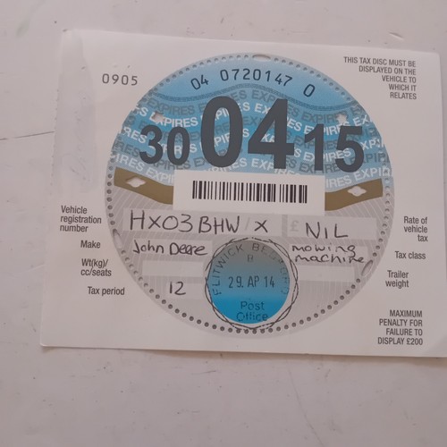 2015 apr old tax disc - old,