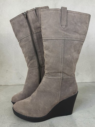 Clarks grey suede - suede, high