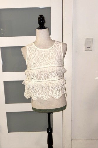Zara white floral lace ruffle - zara,