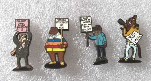Banksy style pin badges - style,