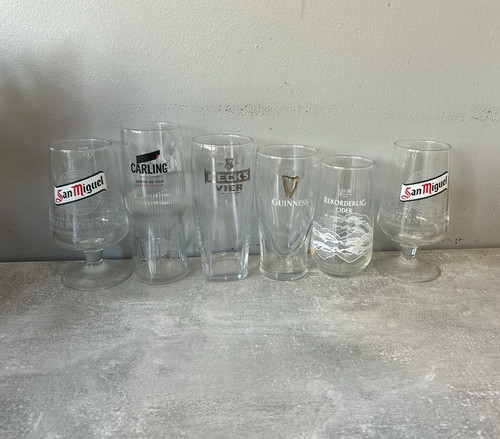 Mixed brands pint beer glasses - mixed,