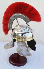 Armor centurion roman Medieval Helmet with Plume Red Color Wearable helmet