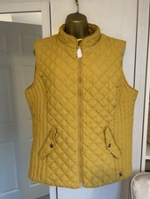 JOULES Minx Antique Gold  Quilted Padded Gilet Waistcoat Full Zip Size UK 20