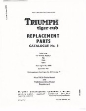 Triumph Parts Manual Book 1962