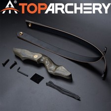 60" Wooden Riser Archery Recurve Bow Right / Left Hand Hunting Target 25-50lbs