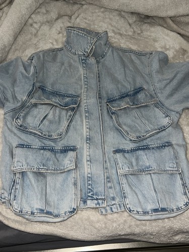 Zara blue zip front short - zara,
