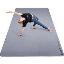 Extra Large Exercise Mat 6mm Thick TPE Yoga Fitness 183cm x 116cm Core Balance