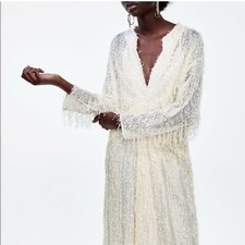 Zara Cream Lace Detail Dress