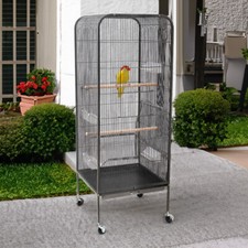 146cm Large Rolling  Metal Bird Cage Parrot Canary Removable Metal Tray Stand UK