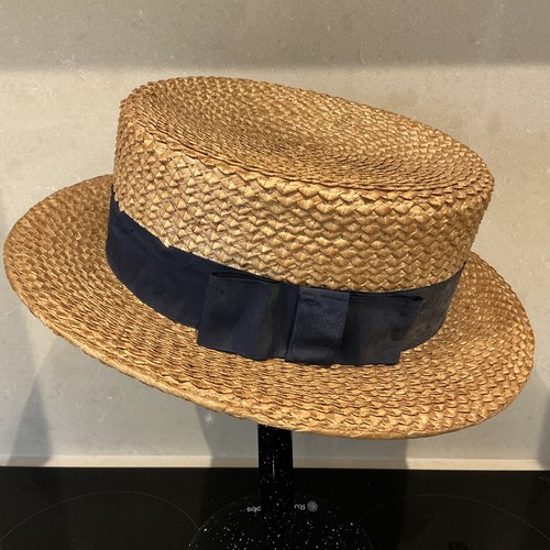 Straw boater skimmer hat - straw,