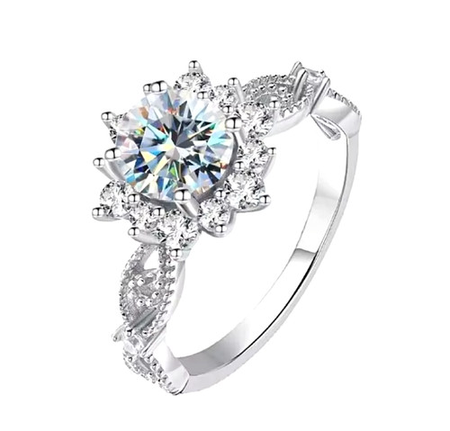 Genuine moissanite ring 1ct - moissanite,