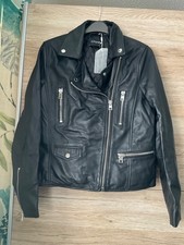 M&S Leather Autograph Biker Jacket Size 10