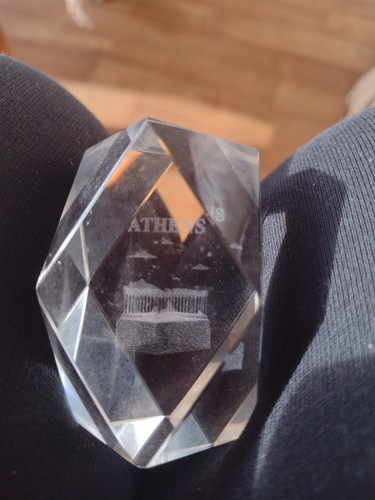 Crystal paperweight athens - paperweight,