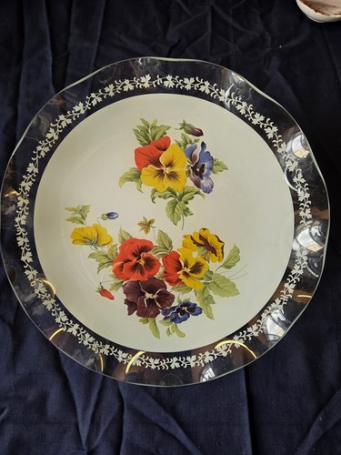Glass cake serving plate - glass,