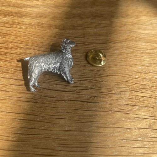 Pewter pin badge - pewter, dog