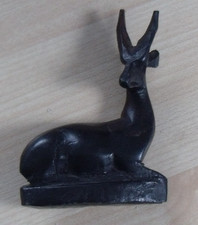 Small vintage ebonised gazelle figurine