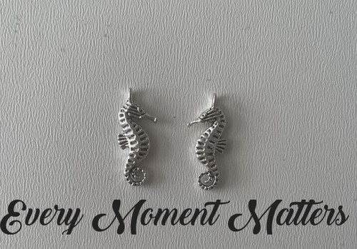 Tibetan silver seahorse - silver,