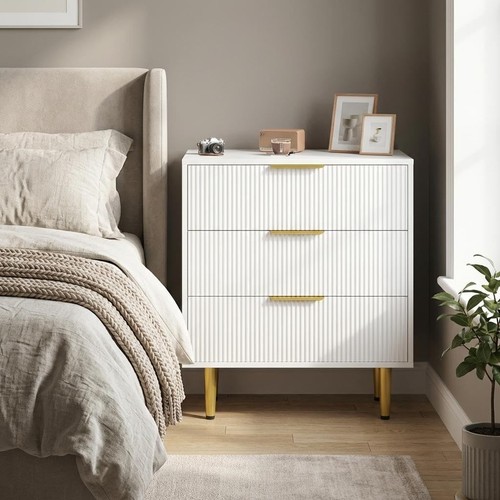Fluted chest drawer wooden - drawer,